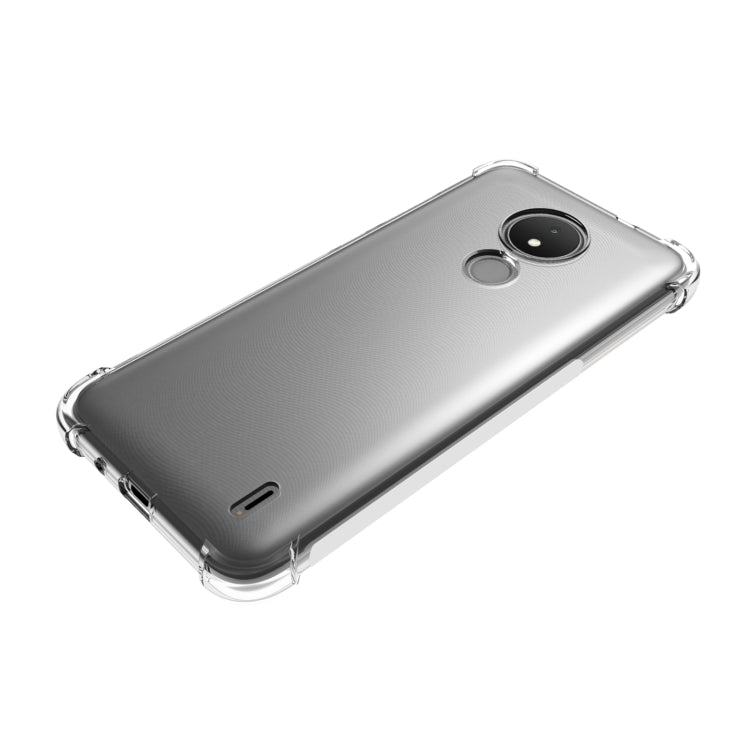 For Nokia C21 Shockproof Non-slip Thickening TPU Phone Case - Transparent