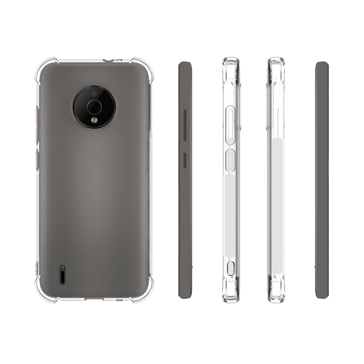 For Nokia C200 Shockproof Non-slip Thickening TPU Phone Case - Transparent
