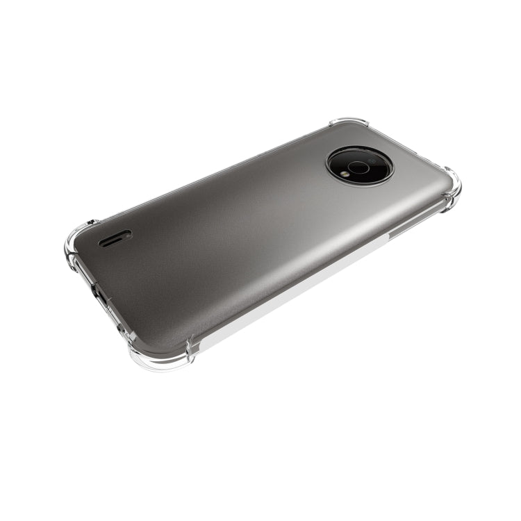 For Nokia C200 Shockproof Non-slip Thickening TPU Phone Case - Transparent