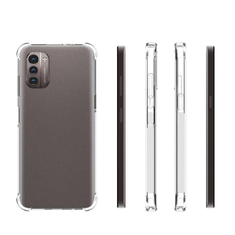 For Nokia G21 Shockproof Non-slip Thickening TPU Phone Case - Transparent