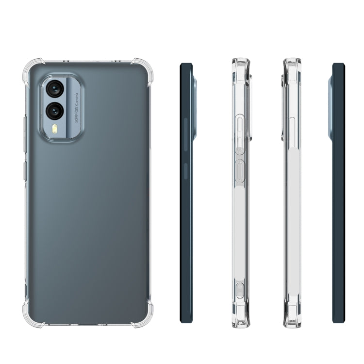 For Nokia X30 5G Shockproof Non-slip Thickening TPU Phone Case - Transparent