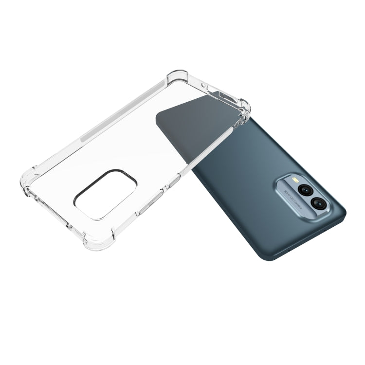 For Nokia X30 5G Shockproof Non-slip Thickening TPU Phone Case - Transparent