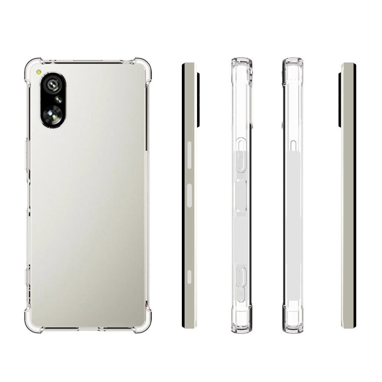 For Sony Xperia 5 V Shockproof Non-slip Thickening TPU Phone Case(Transparent)