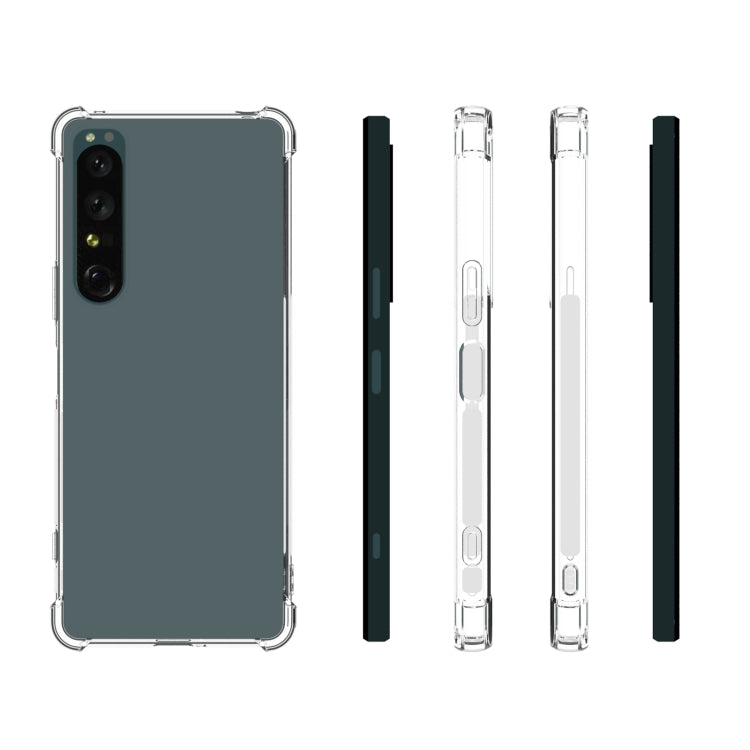 For Sony Xperia 1 IV Shockproof Non-slip Thickening TPU Phone Case - Transparent