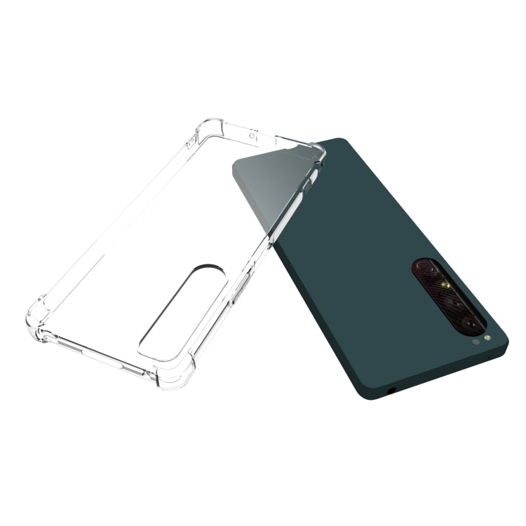 For Sony Xperia 1 IV Shockproof Non-slip Thickening TPU Phone Case - Transparent