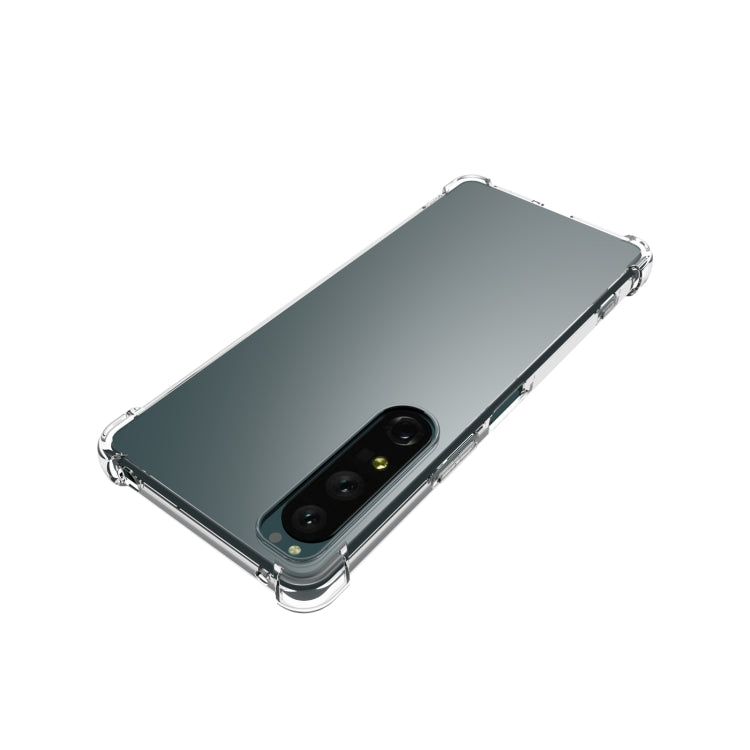 For Sony Xperia 1 IV Shockproof Non-slip Thickening TPU Phone Case - Transparent