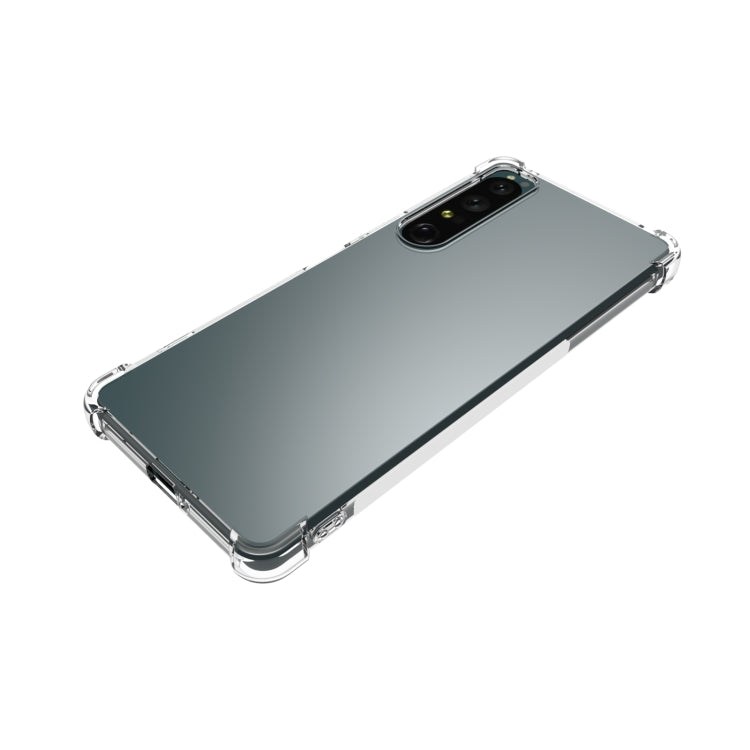 For Sony Xperia 1 IV Shockproof Non-slip Thickening TPU Phone Case - Transparent