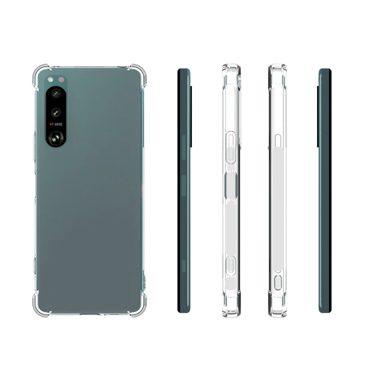 For Sony Xperia 5 IV Shockproof Non-slip Thickening TPU Phone Case - Transparent