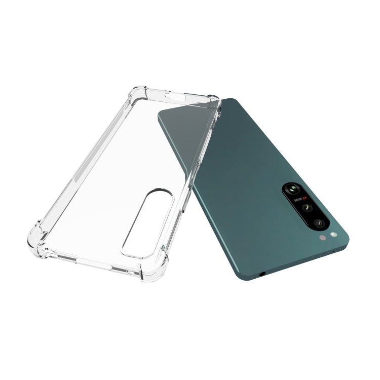 For Sony Xperia 5 IV Shockproof Non-slip Thickening TPU Phone Case - Transparent