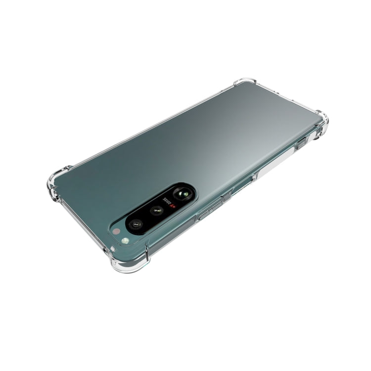 For Sony Xperia 5 IV Shockproof Non-slip Thickening TPU Phone Case - Transparent