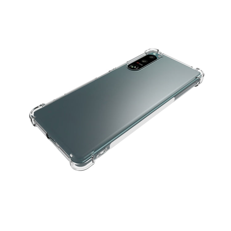 For Sony Xperia 5 IV Shockproof Non-slip Thickening TPU Phone Case - Transparent