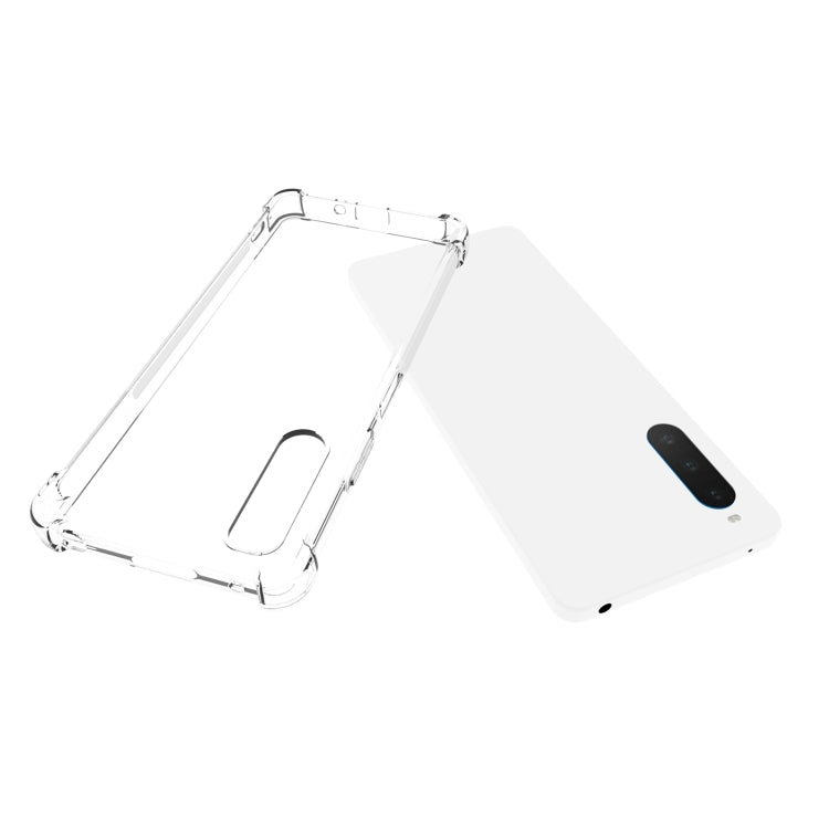 For Sony Xperia 10 IV Shockproof Non-slip Thickening TPU Phone Case - Transparent
