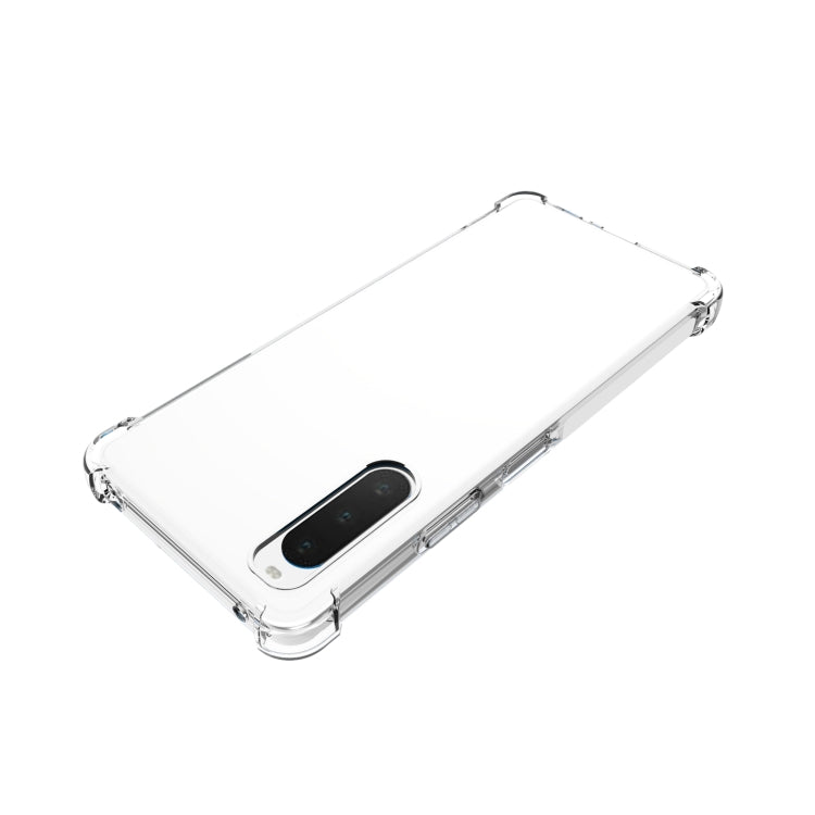 For Sony Xperia 10 IV Shockproof Non-slip Thickening TPU Phone Case - Transparent