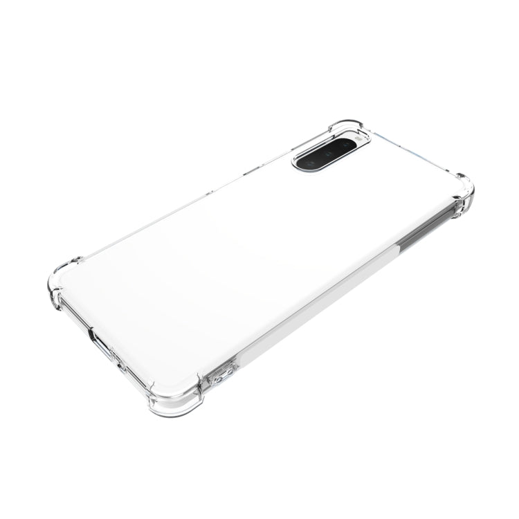 For Sony Xperia 10 IV Shockproof Non-slip Thickening TPU Phone Case - Transparent