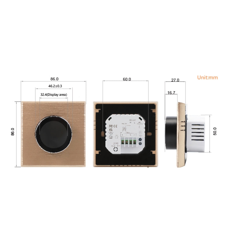BHT-7000-GALZB 95-240V AC 3A Smart Knob Thermostat Water Heating Controller with Zigbee