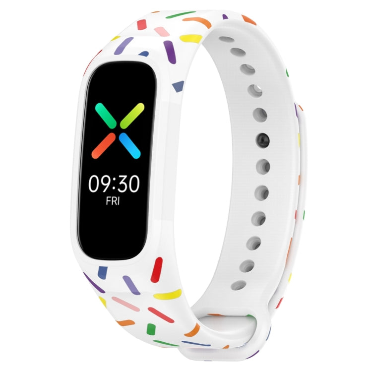 For OPPO Band Sports Rainbow Dots Silicone Watch Band