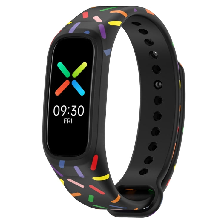 For OPPO Band Sports Rainbow Dots Silicone Watch Band