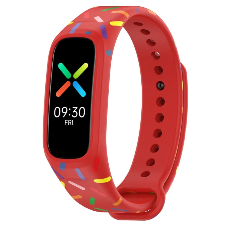For OPPO Band Sports Rainbow Dots Silicone Watch Band