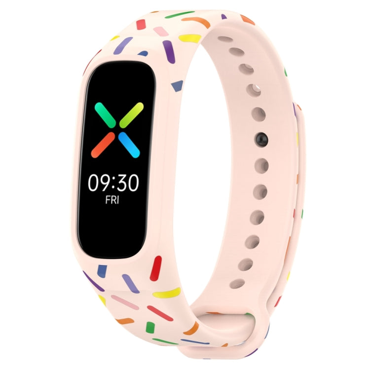 For OPPO Band Sports Rainbow Dots Silicone Watch Band