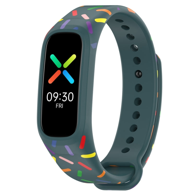 For OPPO Band Sports Rainbow Dots Silicone Watch Band