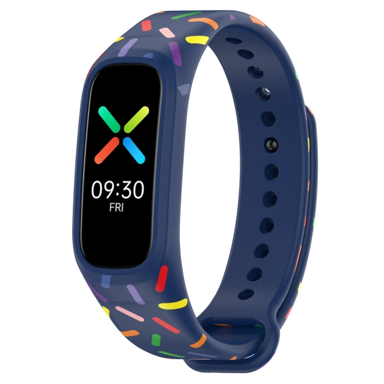 For OPPO Band Sports Rainbow Dots Silicone Watch Band