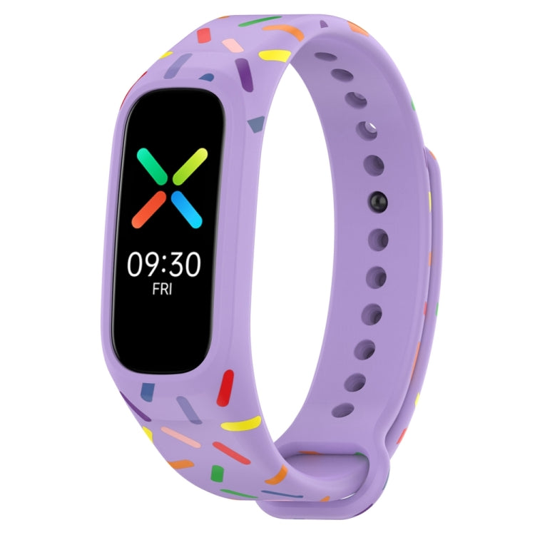 For OPPO Band Sports Rainbow Dots Silicone Watch Band