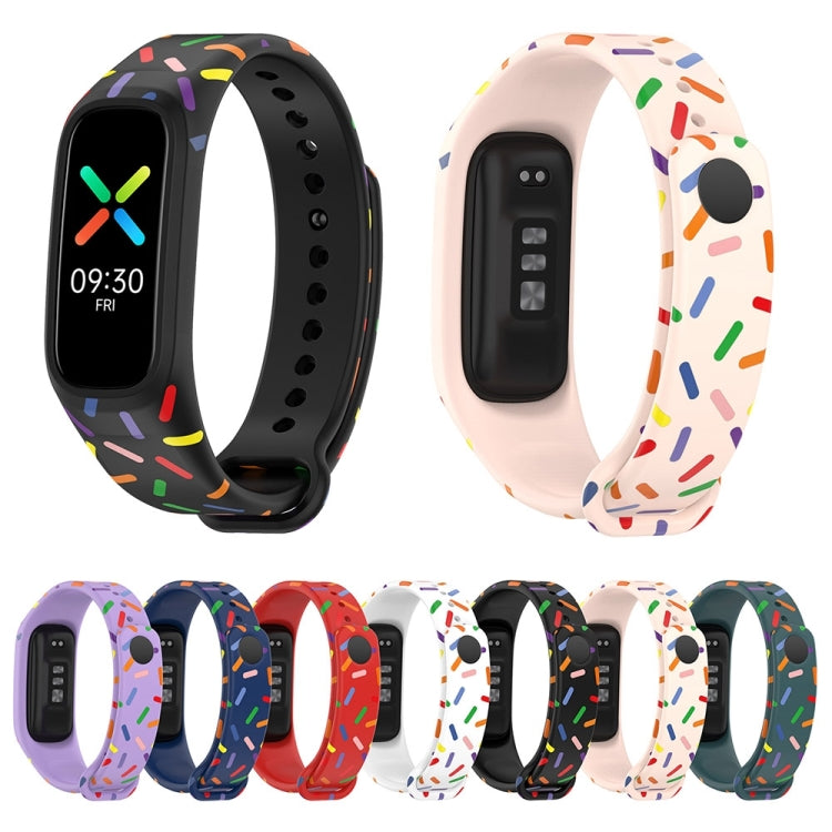 For OPPO Band Sports Rainbow Dots Silicone Watch Band