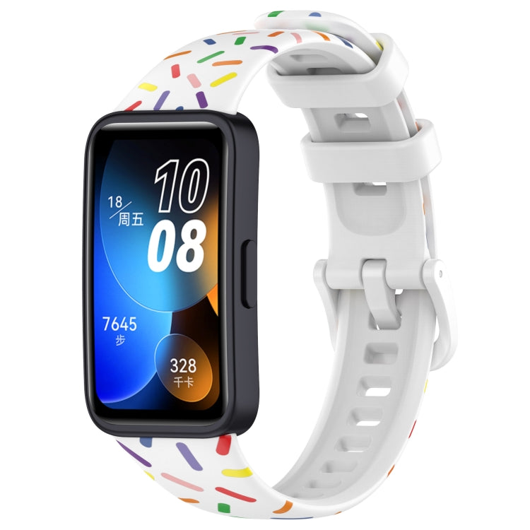For Huawei Band 8 Sports Rainbow Dots Silicone Watch Band