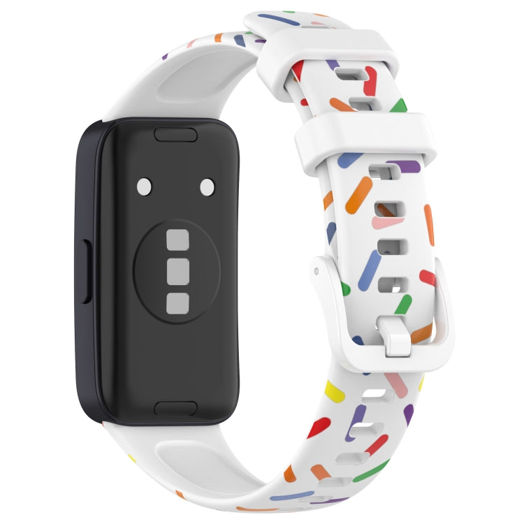 For Huawei Band 8 Sports Rainbow Dots Silicone Watch Band