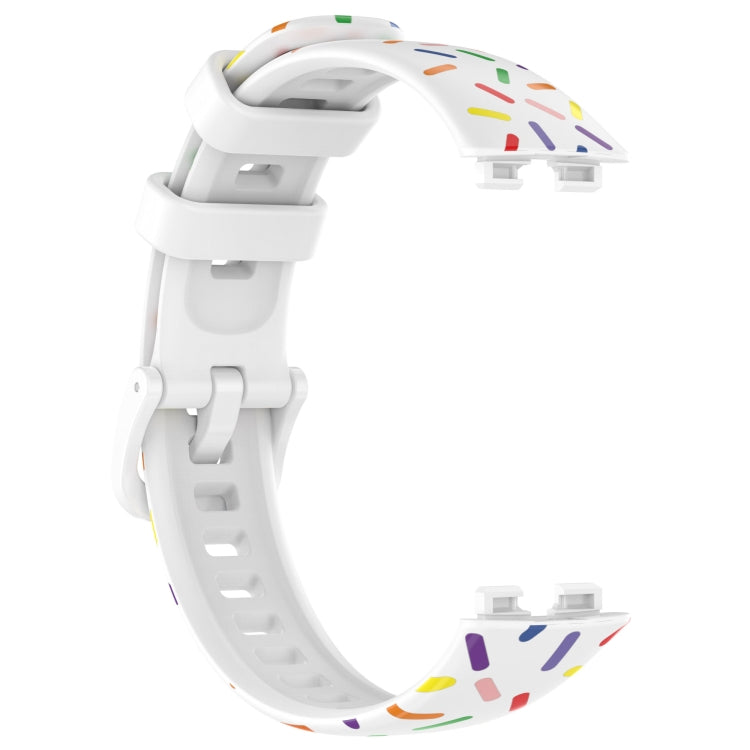 For Huawei Band 8 Sports Rainbow Dots Silicone Watch Band