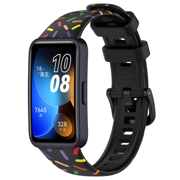 For Huawei Band 8 Sports Rainbow Dots Silicone Watch Band