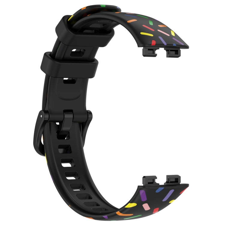For Huawei Band 8 Sports Rainbow Dots Silicone Watch Band