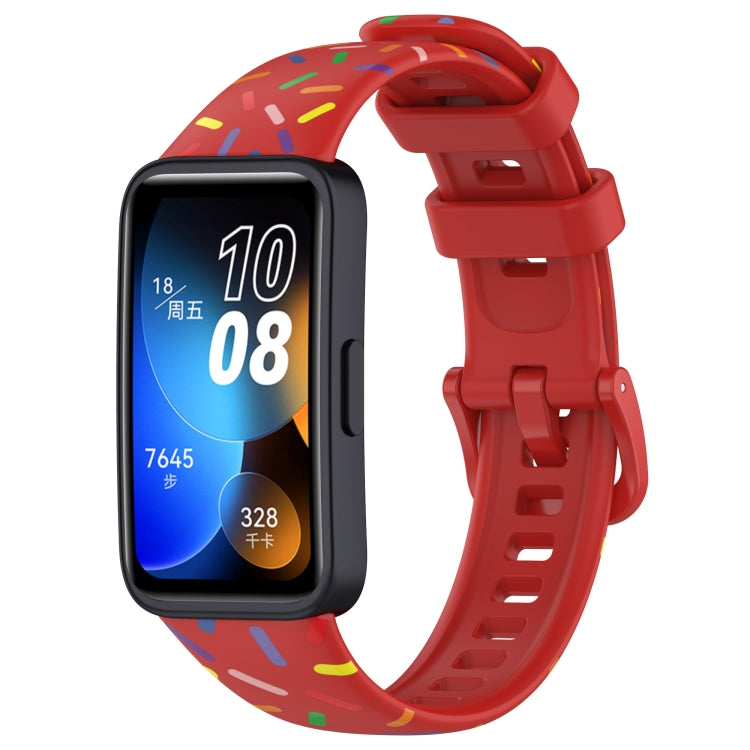 For Huawei Band 8 Sports Rainbow Dots Silicone Watch Band
