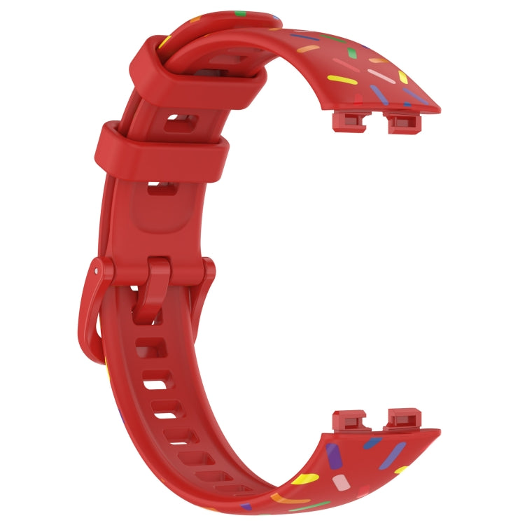 For Huawei Band 8 Sports Rainbow Dots Silicone Watch Band