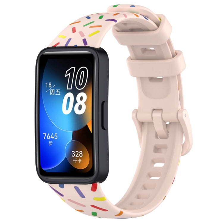 For Huawei Band 8 Sports Rainbow Dots Silicone Watch Band