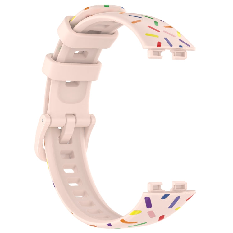For Huawei Band 8 Sports Rainbow Dots Silicone Watch Band