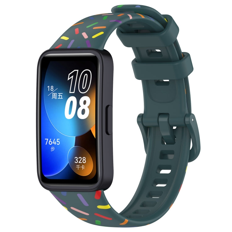 For Huawei Band 8 Sports Rainbow Dots Silicone Watch Band