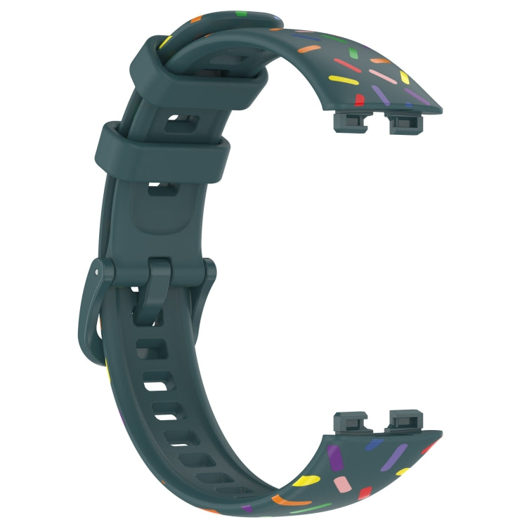 For Huawei Band 8 Sports Rainbow Dots Silicone Watch Band