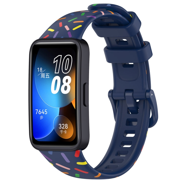For Huawei Band 8 Sports Rainbow Dots Silicone Watch Band