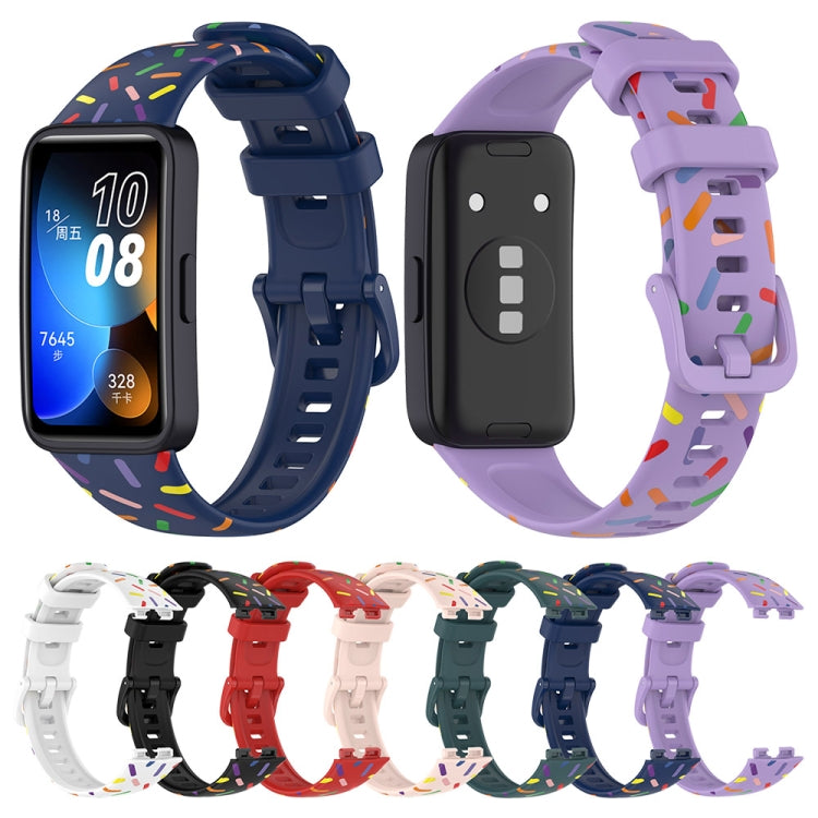 For Huawei Band 8 Sports Rainbow Dots Silicone Watch Band