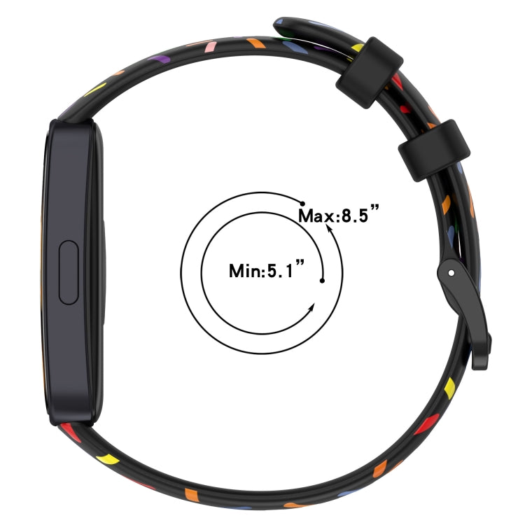 For Huawei Band 8 Sports Rainbow Dots Silicone Watch Band