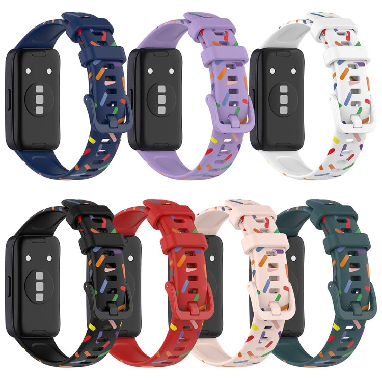 For Huawei Band 8 Sports Rainbow Dots Silicone Watch Band