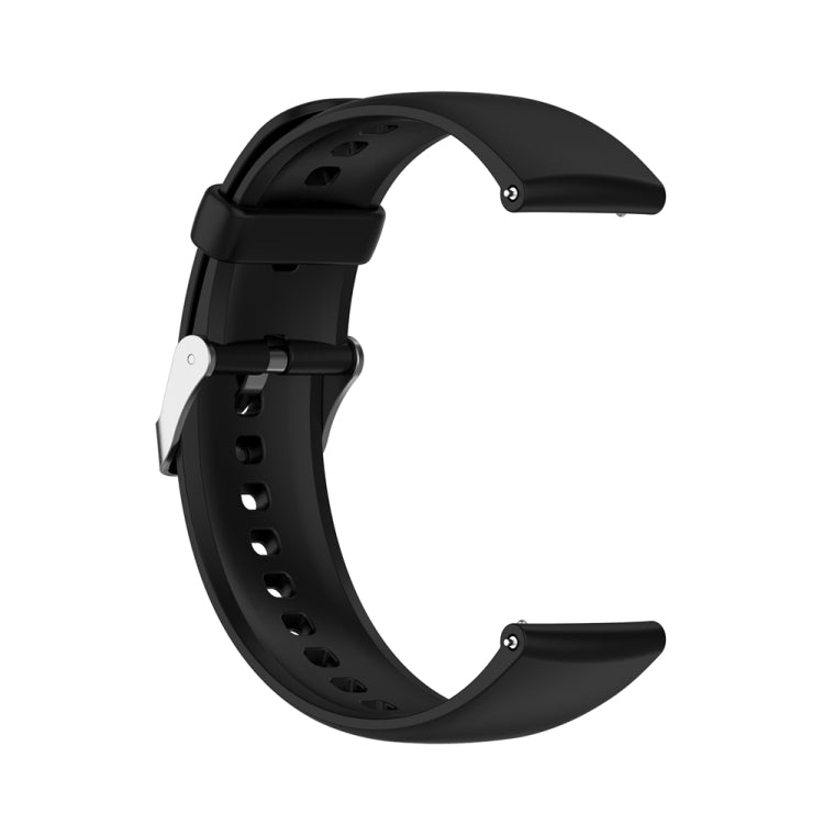 For Huawei Watch 4 / Watch 4 Pro Solid Color Silicone Stainless Steel Silver Buckle Watch Band