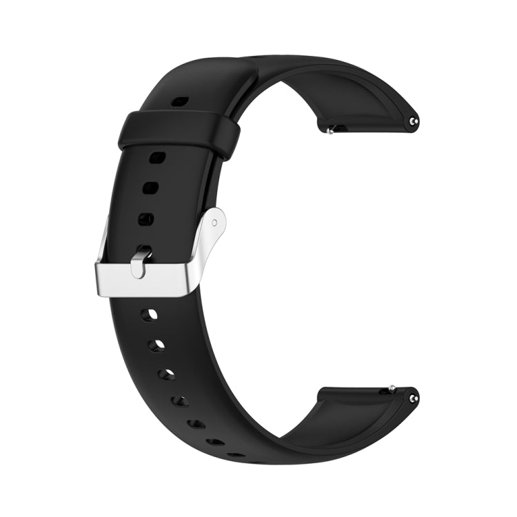 For Huawei Watch 4 / Watch 4 Pro Solid Color Silicone Stainless Steel Silver Buckle Watch Band