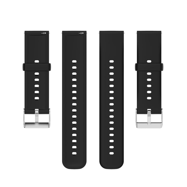 For Huawei Watch 4 / Watch 4 Pro Solid Color Silicone Stainless Steel Silver Buckle Watch Band