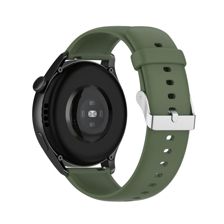 For Huawei Watch 4 / Watch 4 Pro Solid Color Silicone Stainless Steel Silver Buckle Watch Band