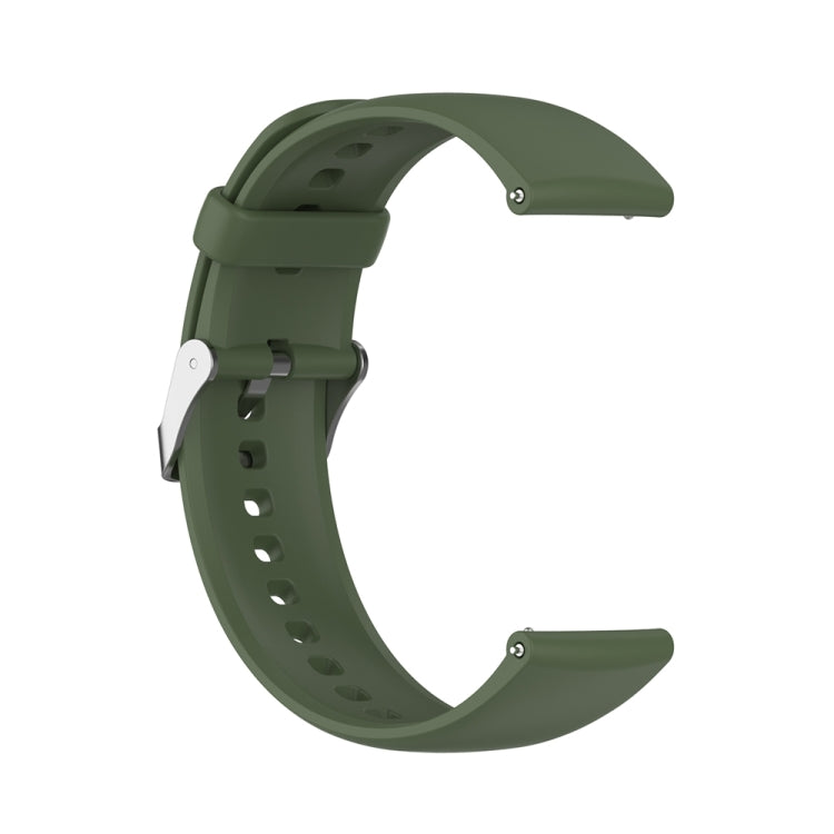 For Huawei Watch 4 / Watch 4 Pro Solid Color Silicone Stainless Steel Silver Buckle Watch Band