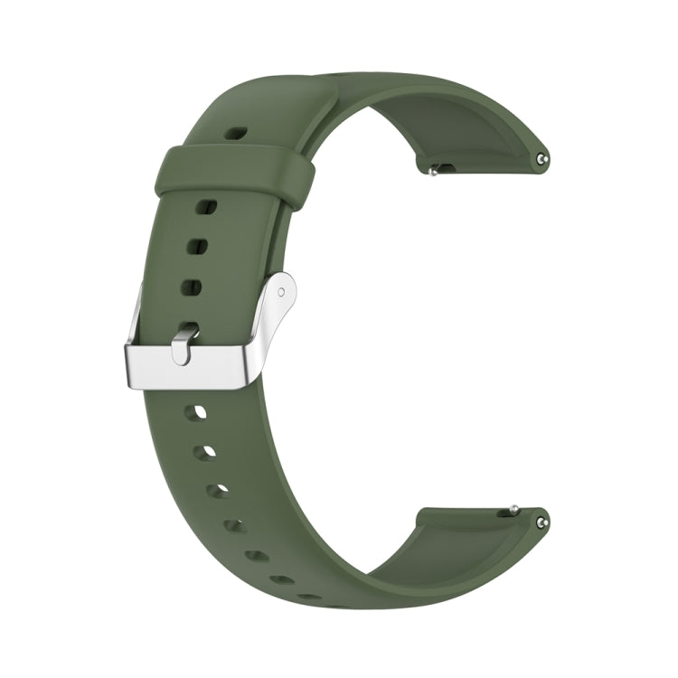 For Huawei Watch 4 / Watch 4 Pro Solid Color Silicone Stainless Steel Silver Buckle Watch Band