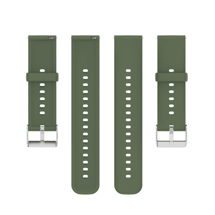 For Huawei Watch 4 / Watch 4 Pro Solid Color Silicone Stainless Steel Silver Buckle Watch Band