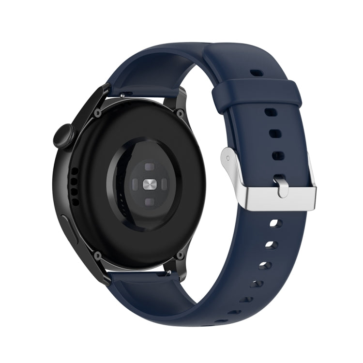 For Huawei Watch 4 / Watch 4 Pro Solid Color Silicone Stainless Steel Silver Buckle Watch Band
